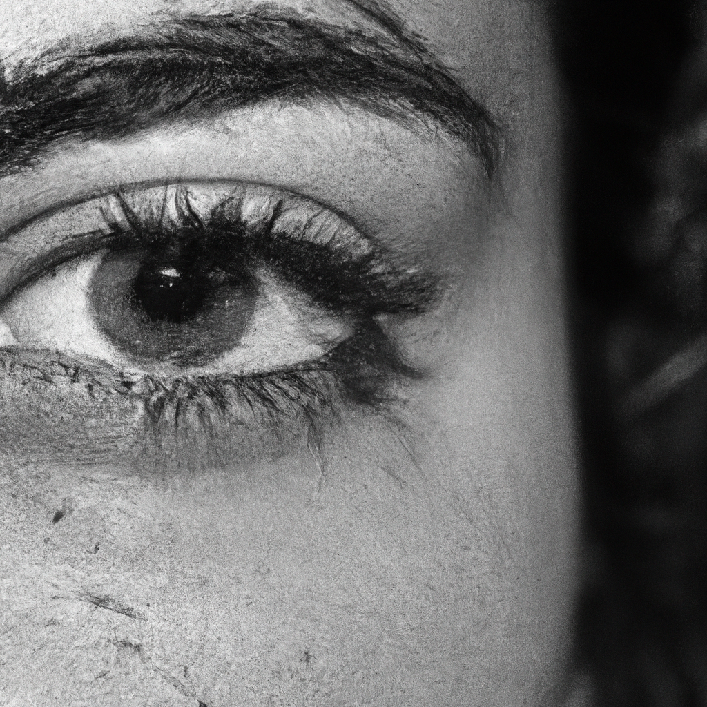 Retrato en blanco y negro, mirada intensa